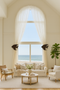 Beach Windows with extra large angel fish drapery medallions flanking the windows