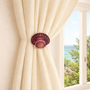 Authentic Pectin Purple Scallop Seashell Drapery Medallion Holdback – Coastal Curtain Tieback for Beach House Windows with a wall mount bracket ranging from 3" - 5" projection.