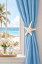 Starfish Drapery Medallion,  Curtain Holdback, Window Treatment Hardware with wall mount bracket