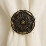 Nautical Curtain Holdback | Iron Rosette Tieback | Coastal Window Hardware, Nautical Drapery Medallion or Hardware,  by Metropolis Iron (metroiron).  Includes a wall mount bracket with a 3-5" projection.