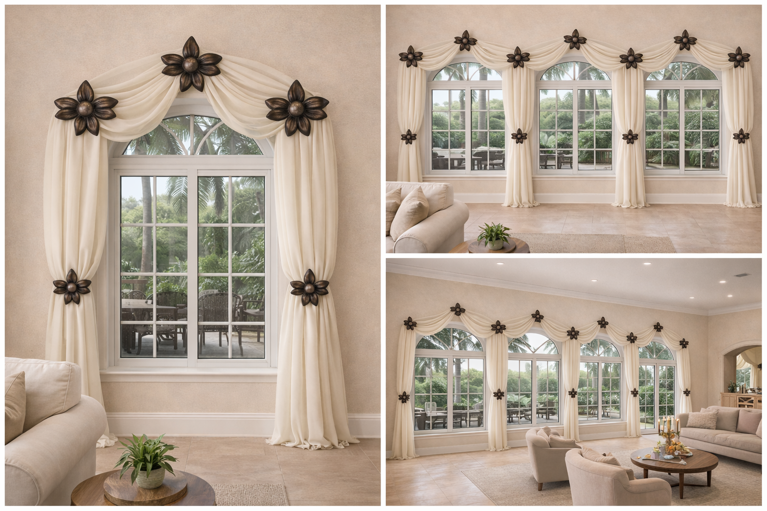 How to Design Arched Windows with Drapery Medallions