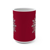 Silver Snowflake on Deep Red Mug 15oz|3D Design Snowflake| Coffee Tea Cocoa| Unique Cup Mug| Gift Idea