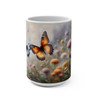 Butterflies in Spring Coffee or Tea Mug 15oz|Butterfly Floral Design| Coffee Tea Cocoa