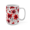 Red Spring Flowers Watercolor Coffee or Tea Mug 15oz| Floral Inspired| Coffee Tea Cocoa