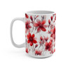 Red Spring Flowers Watercolor Coffee or Tea Mug 15oz| Floral Inspired| Coffee Tea Cocoa