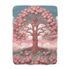 Pink Tree of Life Rowan Tree Sherpa Fleece Blanket