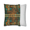 Antique Mosaic Style Turquoise and Bronze Throw Pillow Cover| Throw Pillows | Living Room, Bedroom, Dorm Room Pillows