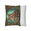 Woodland Owl William Morris Throw Pillow Cover| Forest Botanical Owl Throw Pillows | Living Room, Bedroom, Dorm Room Pillows