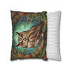 Woodland Owl William Morris Throw Pillow Cover| Forest Botanical Owl Throw Pillows | Living Room, Bedroom, Dorm Room Pillows