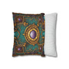 Fantasy Mosaic Turquoise, Ochre, and Purple Style Throw Pillow Cover| Throw Pillows | Living Room, Bedroom, Dorm Room Pillows