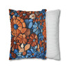 Rust and Blue Tile Throw Pillow Cover| Throw Pillows | Living Room, Bedroom, Dorm Room Pillows