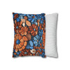 Rust and Blue Tile Throw Pillow Cover| Throw Pillows | Living Room, Bedroom, Dorm Room Pillows