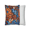 Rust and Blue Tile Throw Pillow Cover| Throw Pillows | Living Room, Bedroom, Dorm Room Pillows