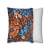 Rust and Blue Tile Throw Pillow Cover| Throw Pillows | Living Room, Bedroom, Dorm Room Pillows