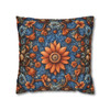 Southwest Rust and Blue Throw Pillow Cover| Throw Pillows | Living Room, Bedroom, Dorm Room Pillows