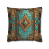 Southwest Mosaic Turquoise and Bronze Throw Pillow Cover| Throw Pillows | Living Room, Bedroom, Dorm Room Pillows