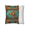 Southwest Mosaic Turquoise and Bronze Throw Pillow Cover| Throw Pillows | Living Room, Bedroom, Dorm Room Pillows