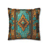 Southwest Mosaic Turquoise and Bronze Throw Pillow Cover| Throw Pillows | Living Room, Bedroom, Dorm Room Pillows