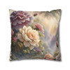 Pillow Case Fantasy Floral Flowers Berry and Cream Throw Pillow| Fantasy Floral Throw Pillows | Living Room, Bedroom, Dorm Room Pillows