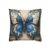 Pillow Case Butterfly in Blue and Cream Throw Pillow| Butterfly Art Nouveau Throw Pillows | Living Room, Nursery, Bedroom, Dorm Room Pillows