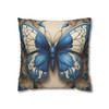 Pillow Case Butterfly in Blue and Cream Throw Pillow| Butterfly Art Nouveau Throw Pillows | Living Room, Nursery, Bedroom, Dorm Room Pillows