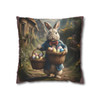 Pillow Case Alfred Easter Bunny With Baskets of Eggs Throw Pillows| Alfred Rabbit Throw Pillow | Living Room, Nursery, Bedroom, Dorm Pillows