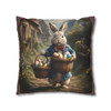 Pillow Case Alfred Easter Bunny With Baskets of Eggs Throw Pillows| Alfred Rabbit Throw Pillow | Living Room, Nursery, Bedroom, Dorm Pillows