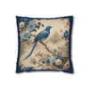 Pillow Case Blue and Beige Bird Asian Throw Pillow| Royal Trim| Living Room Sofa Couch Throw Pillows | Living Room, Bedroom, Dorm Pillows