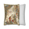 Magical Woodland Mushroom Throw Pillow Sage Trim| William Morris Inspired| Cottagecore Toile