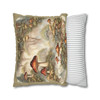 Magical Woodland Mushroom Throw Pillow Sage Trim| William Morris Inspired| Cottagecore Toile