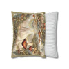 Magical Woodland Mushroom Throw Pillow Sage Trim| William Morris Inspired| Cottagecore Toile