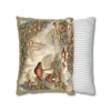 Magical Woodland Mushroom Throw Pillow Sage Trim| William Morris Inspired| Cottagecore Toile