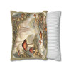 Magical Woodland Mushroom Throw Pillow Sage Trim| William Morris Inspired| Cottagecore Toile