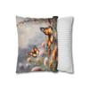 Pillow Case Butterfly Field Throw Pillow| Orange Butterflies and Wildflowers Throw Pillows Cover| Sofa Couch Pillow Cushion| Living Room 