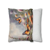 Pillow Case Butterfly Field Throw Pillow| Orange Butterflies and Wildflowers Throw Pillows Cover| Sofa Couch Pillow Cushion| Living Room 