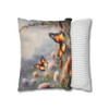 Pillow Case Butterfly Field Throw Pillow| Orange Butterflies and Wildflowers Throw Pillows Cover| Sofa Couch Pillow Cushion| Living Room 