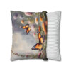 Pillow Case Butterfly Field Throw Pillow| Orange Butterflies and Wildflowers Throw Pillows Cover| Sofa Couch Pillow Cushion| Living Room 