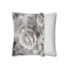 Pillow Case Gray Rose Throw Pillow| Throw Pillows | Living Room, Bedroom, Dorm Room Pillows