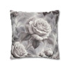 Pillow Case Gray Rose Throw Pillow| Throw Pillows | Living Room, Bedroom, Dorm Room Pillows