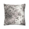 Pillow Case Gray Floral Throw Pillow| Throw Pillows | Living Room, Bedroom, Dorm Room Pillows