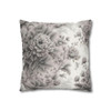 Pillow Case Gray Floral Throw Pillow| Throw Pillows | Living Room, Bedroom, Dorm Room Pillows