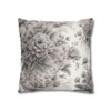 Pillow Case Gray Floral Throw Pillow| Throw Pillows | Living Room, Bedroom, Dorm Room Pillows