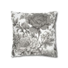 Pillow Case Gray Flowers Throw Pillow| Throw Pillows | Living Room, Bedroom, Dorm Room Pillows