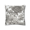 Pillow Case Gray Flowers Throw Pillow| Throw Pillows | Living Room, Bedroom, Dorm Room Pillows