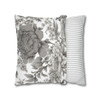 Pillow Case Gray Flowers Throw Pillow| Throw Pillows | Living Room, Bedroom, Dorm Room Pillows