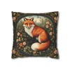 Pillow Case Woodland Fox Throw Pillow| William Morris Inspired| Cottagecore | Living Room, Bedroom, Dorm Room