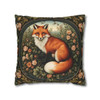 Pillow Case Woodland Fox Throw Pillow| William Morris Inspired| Cottagecore | Living Room, Bedroom, Dorm Room