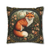 Pillow Case Woodland Fox Throw Pillow| William Morris Inspired| Cottagecore | Living Room, Bedroom, Dorm Room