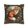 Pillow Case Woodland Fox Throw Pillow| William Morris Inspired| Cottagecore | Living Room, Bedroom, Dorm Room