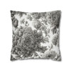 Pillow Case Gray Floral Toile Throw Pillow| Throw Pillows | Living Room, Bedroom, Dorm Room Pillows